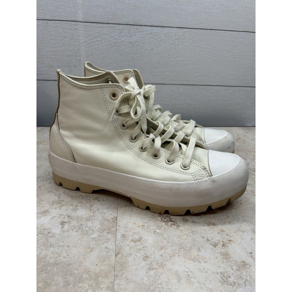 Converse Chuck Taylor All Star Leather Lugged Hi Platform Womans Sz 9 573076C - Picture 1 of 11
